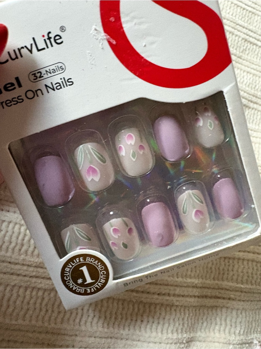 Curvlife Gel Press On Nails - Lavender Floral Set - Picture 4 of 7